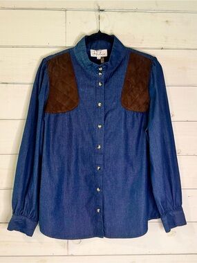 Kevin’s Women’s Hunters Collection Denim Shooting Shirt | Quilted Shoulder | XL